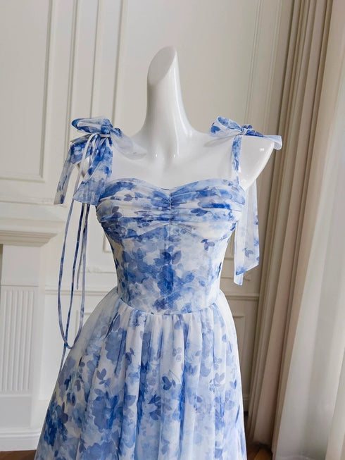 Summer Floral Print Sleeveless Straps Sundresses